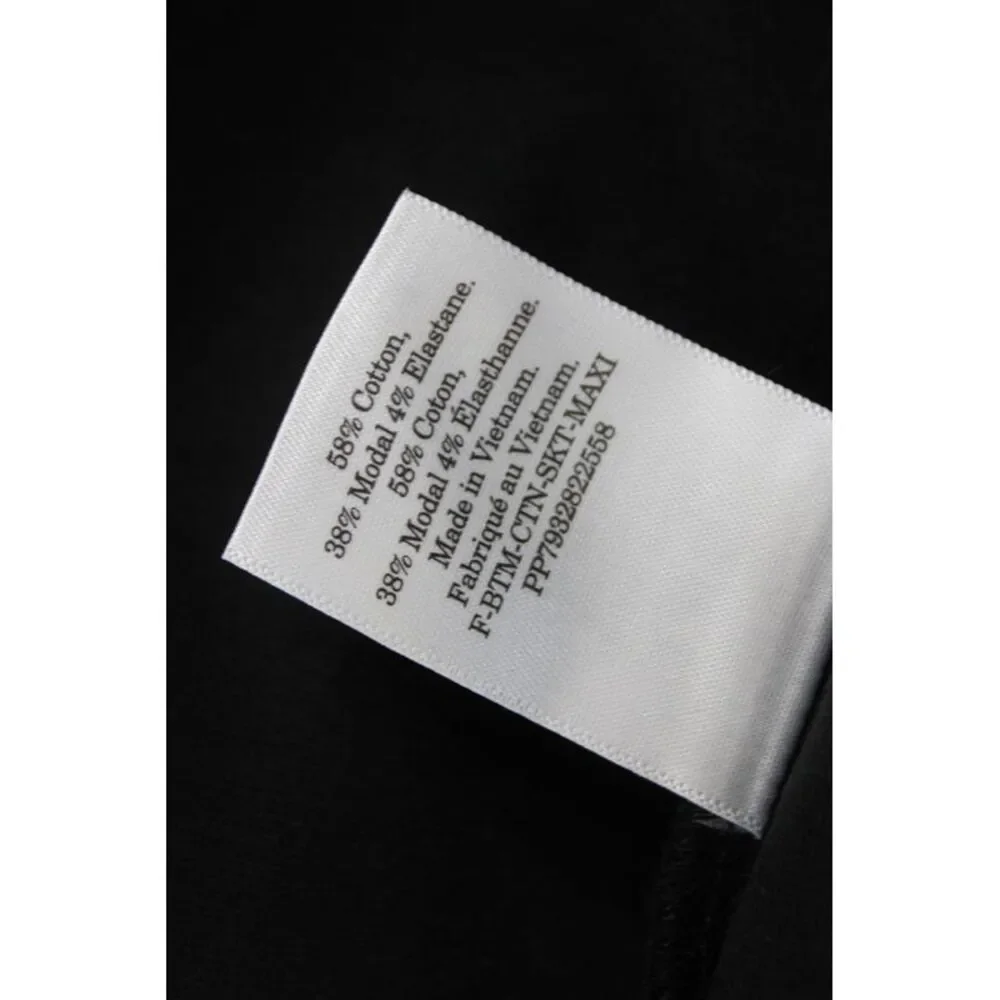 Everlane Womens Maxi Skirt Black Cotton Solid Zip Classic Size S
